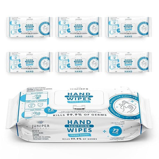 Juniper CLEAN Hand Sanitizing Wipes, 432 Count Soft Flow (Pack of 6) - ModernBath