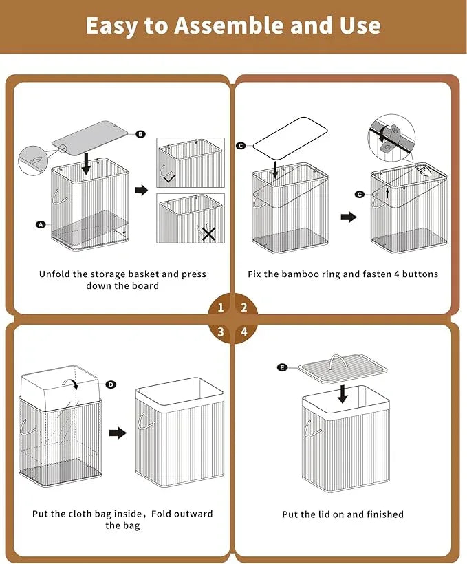 Bamboo Toilet Paper Storage with Lid & Handel, 8 Gallons (30L), Sturdy Toilet Paper Basket, Organizer for Bathroom, Kitchen, Holder with Storage, Walnut - ModernBath