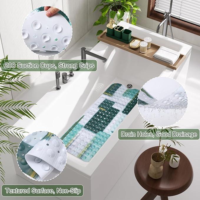 XLHOMO Bathroom Accessories Set - 26PCS Dark Green Bathroom Set, Bathroom Accessory Set with Shower Curtain and Rugs and Bathtub Mats for Home - ModernBath