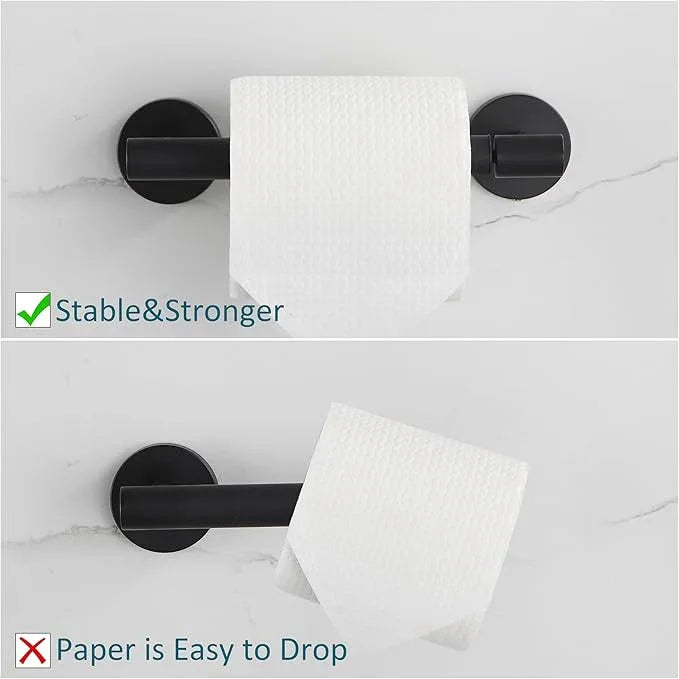BVL Toilet Paper Holder Matte Black Wall Mount Stainless Steel 304 Large Mega Roll - ModernBath