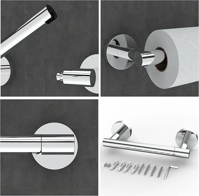 Toilet Paper Holder Chrome SUS304 Stainless Steel Double Post Pivoting Polish Chrome Toilet Paper Roll Holder Wall Mounted Toilet Tissue Holder for Commercial Bathroom RV, Polished, 2 Pack - ModernBath