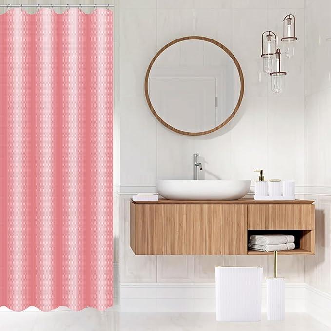 XLHOMO 26PC Bathroom Set - Gorgeous White Bathroom Set, Bathroom Accessories Set, Pink Shower Curtain Set with Bathtub Mats for Shower Tub - ModernBath