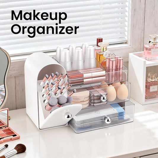 Makeup Organizer,Vanity Organizer with Makeup Brush Holder,Large Skincare Organizers and Bathroom Countertop Organizer,Storage Lipstick,Perfume,Nail Polish,Beauty,Hair Accessories,Gifts for Women - ModernBath