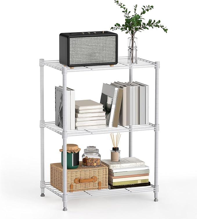 450 lbs Wire Storage Shelving 3-Tier Utility Shelving Unit Steel Organizer Wire Rack for Home,Kitchen,Office,White (11.8" D x 17.7" W x 26.4" H) - ModernBath