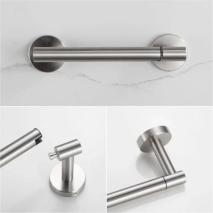 BVL Toilet Paper Holder Brushed Nickel Wall Mount Stainless Steel 304 Large Mega Roll - ModernBath