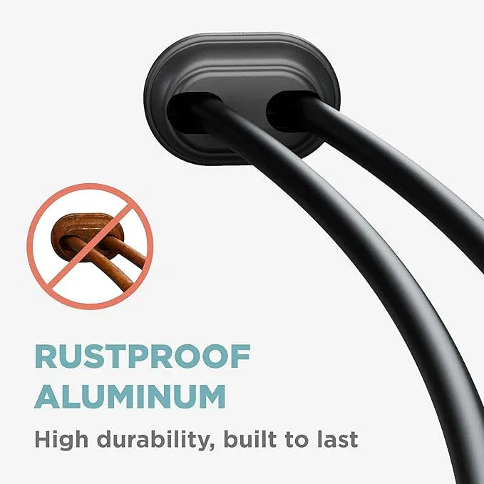 Zenna Home Rustproof Double Curved Shower Curtain Rod, No Drill Tension Mount, 50 to 72 Inches Adjustable Tension Shower Rod for Bathroom, Curves Out for Extra Room, Matte Black - ModernBath