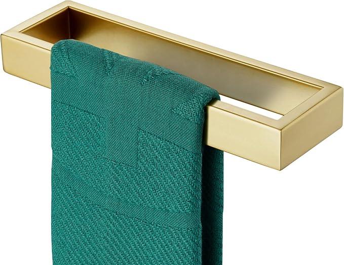 KOKOSIRI Towel Ring Brushed Gold Hand Towel Holder 9 Inch Kitchen Towel Hanger Rack Stainless Steel Bathroom Hardware Wall Mounted, 1 Pack B4008BG-L9 - ModernBath
