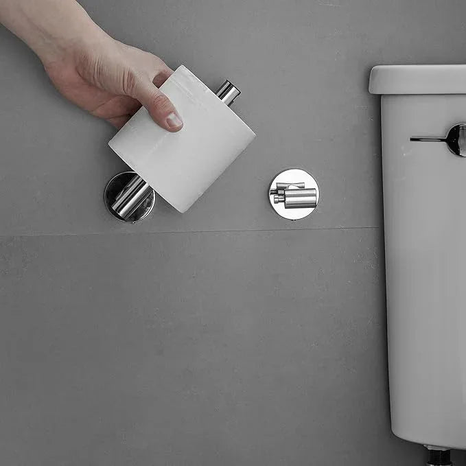 BWE Chrome Toilet Paper Holder Wall Mounted Double Post Pivoting Toilet Tissue Holders SUS 304 Stainless Steel Toilet Roll Holder for Bathroom Kitchen and RV Washroom - ModernBath