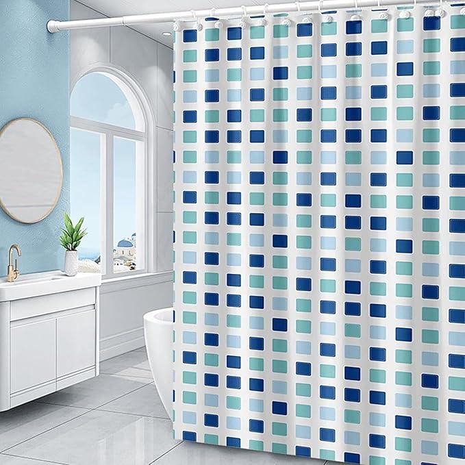 TIKABC Shower Curtain Liner, 4G PEVA Shower Liner, Plastic Waterproof Shower Curtains, 72x72 inch with Grommet Holes 3 Magnetic Weights - ModernBath