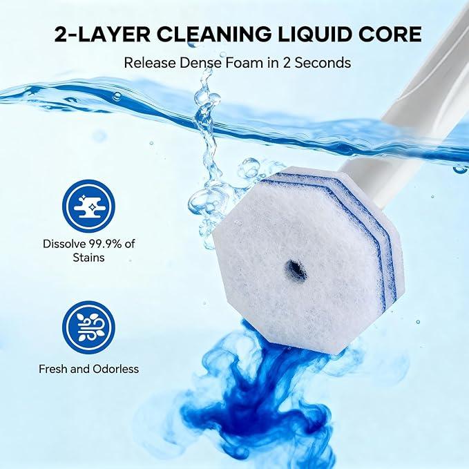 30 PCS Toilet Wand Refills Fits for Clorox Toilet Wand,Upgrade 5-Layer Disposable Bowl Cleaner Refills for Bathroom Cleaning,3X Cleaning Power,No Falling Apart - ModernBath