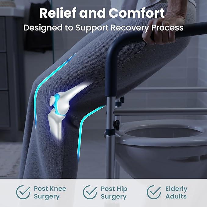 PELEGON Toilet Safety Rails (350 lb) - Adjustable Toilet Safety Frame & Rails, Toilet Safety Rail for Elderly Adults, Toilet Handles for Seniors, Toilet Bars for Elderly & Handicap - ModernBath