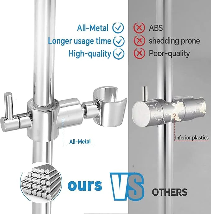 Shower Slide Bar Adjustable Handheld Shower Head Holder Wall Mount - 30inch All-Metal Shower Head Slide Bar Compatible with Bathroom Drill Free Glue Installation - Polished Chrome - ModernBath
