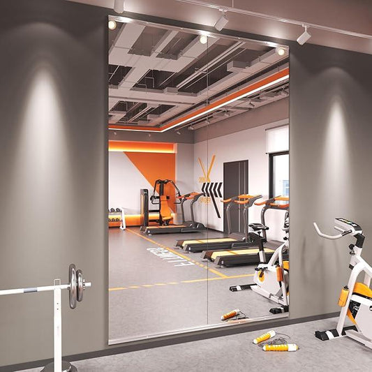 Amorho 89''x36''(Each)-2PCS Gym Mirror, Tempered Glass, Frameless Full Body Mirror for Home, Yoga Studios, Dance Rooms, Garage Gyms. - ModernBath