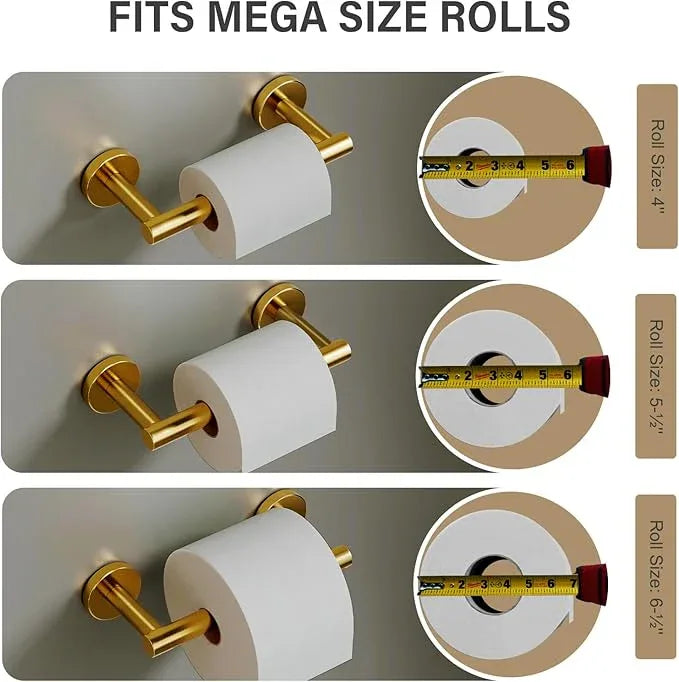Dark Gold Toilet Paper Holder, Double Post Pivoting Bathroom Roll Tissue Holder Wall Mount Matte Finish - ModernBath