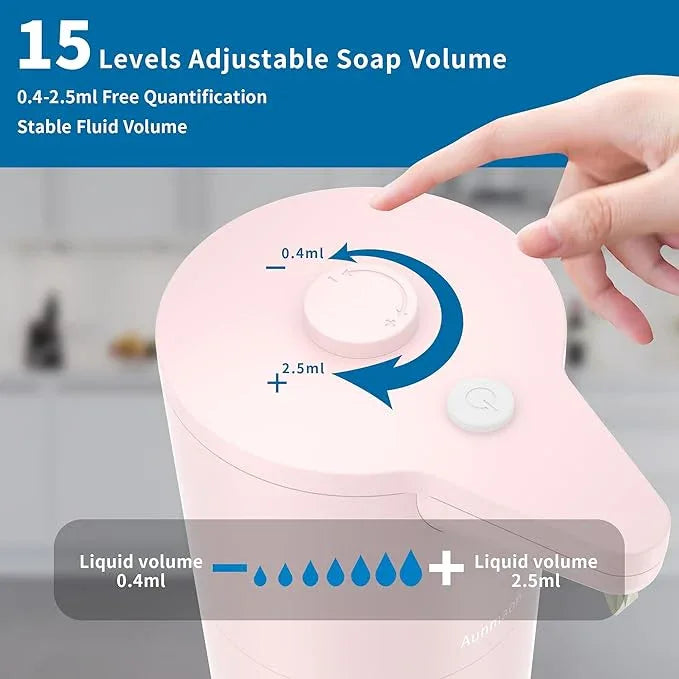 Aunmaon Automatic Touchless Soap Dispenser, Adjustable Volume for Thick & Thin Liquids, Hands-Free for Kitchen & Bathroom - ModernBath
