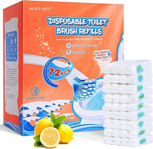 ALWZ-RDY Toilet Cleaner Refill Pads 72ct Disposable Scrubber Refill Fresh Bowl Pads for Bathroom, Lemon Scent - ModernBath