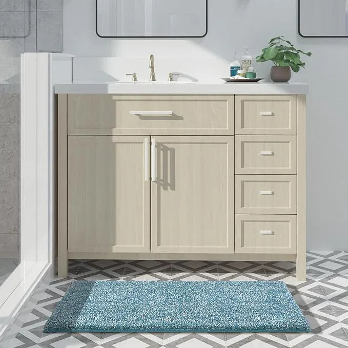 Yimobra Large Bathroom Rugs Non Slip Washable, Soft Absorbent Microfiber Bath Mat,Dual-Tone Decor Rug with Rubber Backing for Bathroom Floor,Tub and Shower,36x24,Home Essentials,Denim Blue - ModernBath