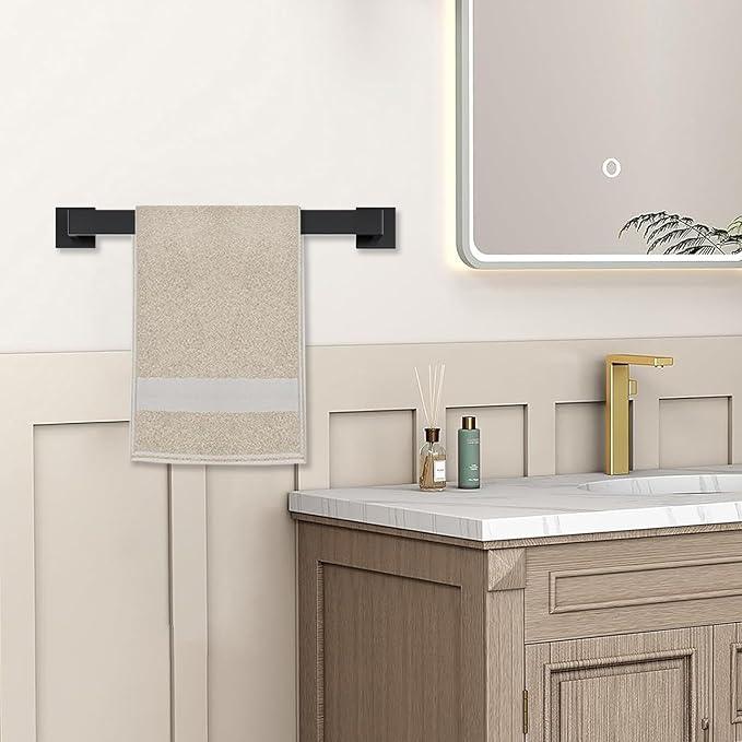 JOPOFI 5 Piece Bathroom Towel Bar Set - SUS304 Stainless Steel Bath Towel Holder, 15.7 Inch Towel Racks for Bathroom Wall Mounted, Bathroom Hardware Accessories Set - Matte Black - ModernBath