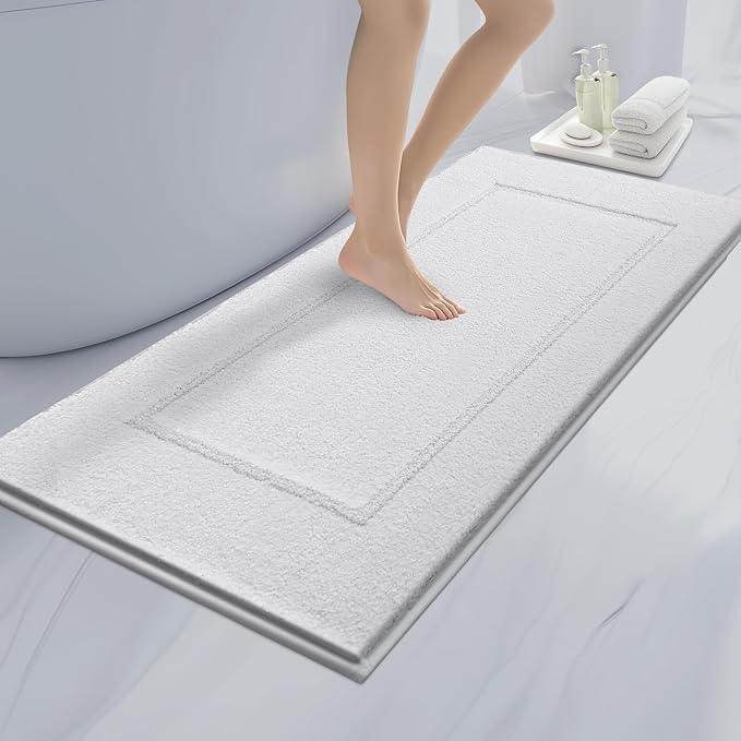 anllugs Bathroom Rugs 24" x 60", Non-Slip Extra Soft Absorbent Bath Rugs, Machine Washable Quick Dry Bath Mats for Bathroom Floor, Shower, Bathtub and Sink, White - ModernBath