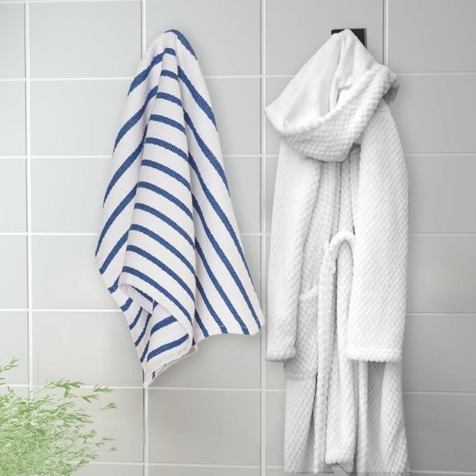 IBosins 12-Pack Bathroom Towel Hooks Hand Towel Holder Heavy Duty Stainless Steel Towel Hanger Robe Hat Coat Hooks for Wall of Livingroom Bedroom Kitchen Closet (Square Matte Black) - ModernBath