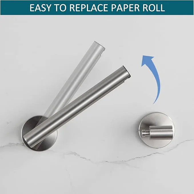 BVL Toilet Paper Holder Brushed Nickel Wall Mount Stainless Steel 304 Large Mega Roll - ModernBath