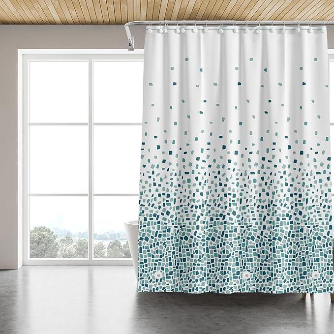 TIKABC Shower Curtain Liner, 4G PEVA Shower Liner, Plastic Waterproof Shower Curtains, with Grommet Holes and 3 Magnetic Weights(Gradient Green) - ModernBath