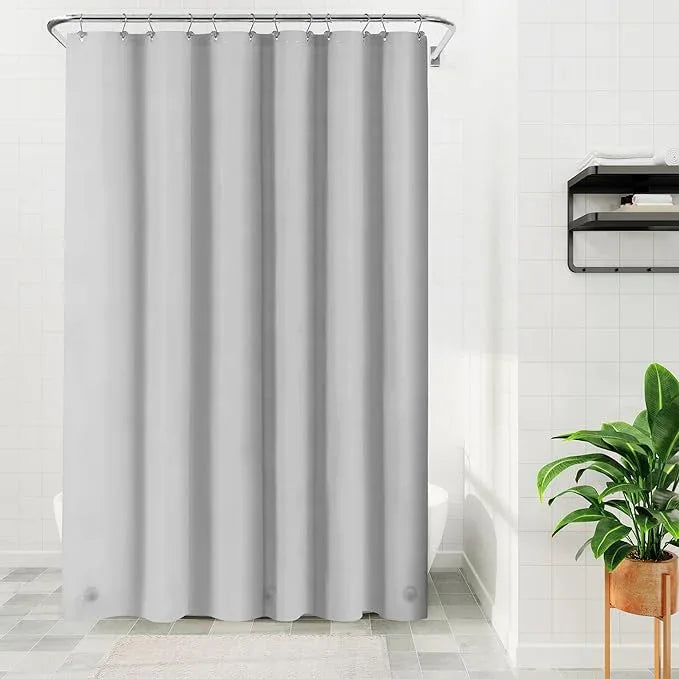 Barossa Design Extra Long Shower Curtain Liner with 3 Magnets - 72" x 84" XL, Waterproof PEVA Lightweight Shower Liner for Bathroom, PVC Free, Metal Grommets - Silver Gray, 72x84 - ModernBath