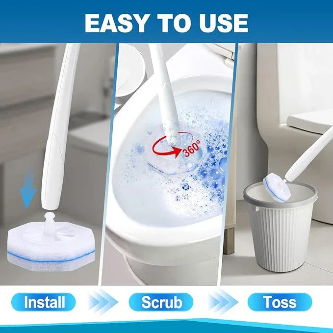 Actmuen 100pcs Disposable Toilet Brush Replacement Head,Bathroom Cleaning,Disposable Bowl Cleaners Compatible with Most Toilet Brushes - ModernBath
