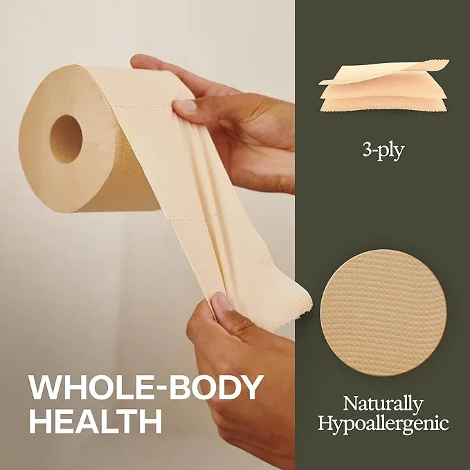 Haven Bamboo Toilet Paper (Pack of 24) Bulk Rolls - 100% Organic Tissue - 3-Ply Septic Safe, Unbleached, Non-Toxic, BPA-Free Plant Paper - Dermatologist Approved, Hypoallergenic - Silky Soft Lint-Free - ModernBath