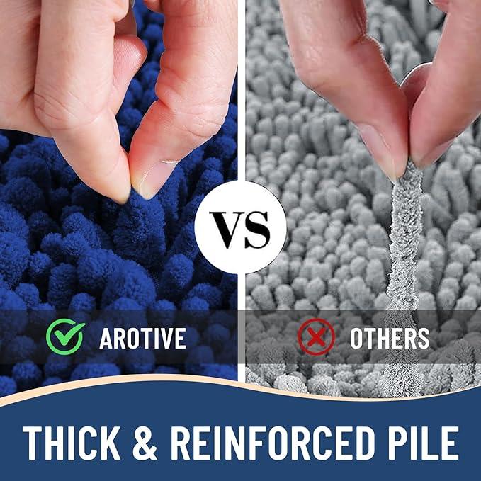 Arotive Luxury Chenille Bathroom Rug Mat, Extra Soft Thick Absorbent Shaggy Bath Rugs, Non-Slip Machine Wash Dry, Plush Bath Mats for Bathroom, Shower and Tub, 36x24, Royal Blue - ModernBath