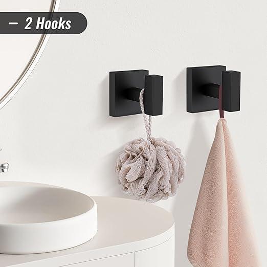 YACVCL Matte Black Towel Bar Set 10-Piece Bathroom Hardware Accessories Set,Black Bathroom Towel Holder Set 23.6 Inch Towel Bar Stainless Steel Wall Mounted Towel Rack Set - ModernBath