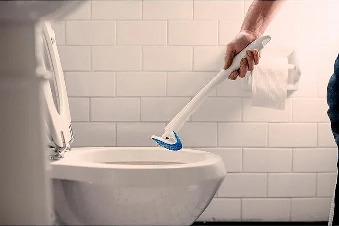 Scotch-Brite Disposable Toilet Scrubber Starter Kit, Disposable Refills with Built-In Bleach Alternative, Includes 1 Handle, Storage Caddy and 5 Refills - ModernBath