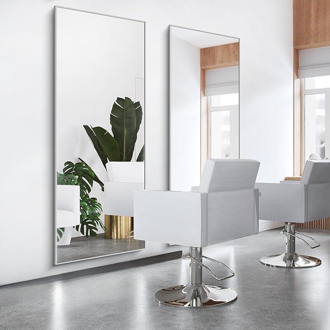 COFENY 30x72inch Bathroom Mirror, Silver Rectangle Mirror with Thin Metal Frame, Large Rectangular Wall Mirror for Bathroom, Living Roomm, Hair Salon, Big Farmehouse Mirrors Hang Horizontal/Vertical - ModernBath