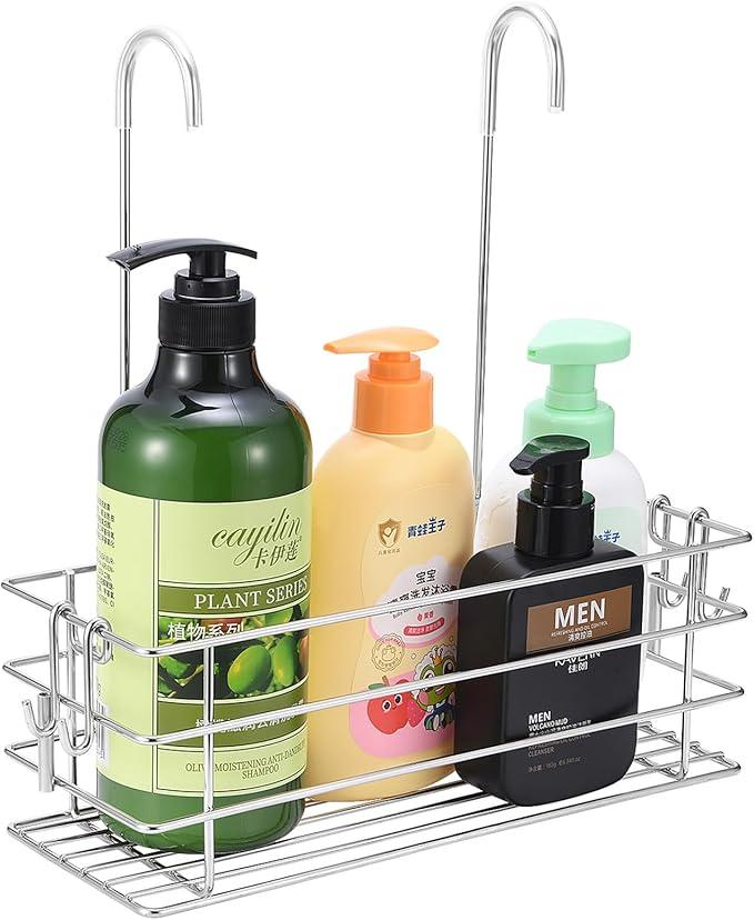 Seltomer Shower Caddy Hanging Shower Rack SUS304 Stainless Steel Hanging Shower Orangizer with Hooks Over The Door, Shampoo Basket Storage (Single-Layer) - ModernBath