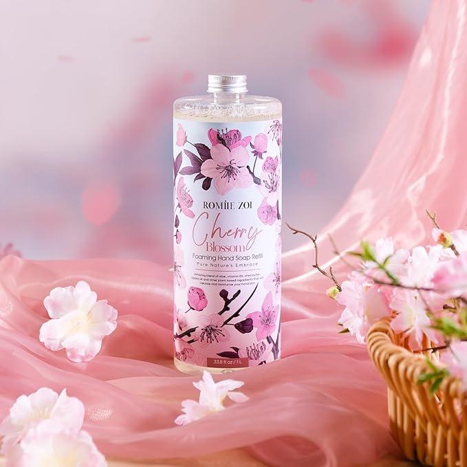 ROMIIE ZOI Foaming Hand Soap Refill, CHerry Blossom, Gentle & Moisturizing Formula, 1000 ML/ 33.8 FL OZ - ModernBath
