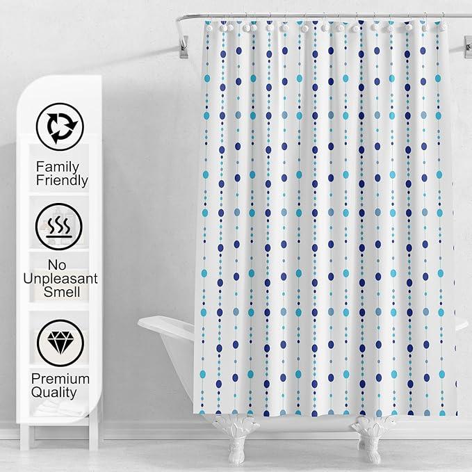 TIKABC Shower Curtain Liner, 4G PEVA Shower Liner, Plastic Waterproof Shower Curtains, 72x72 inch with Grommet Holes 3 Magnetic Weights - ModernBath