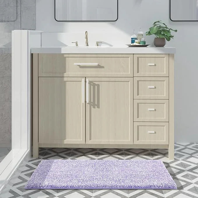 Yimobra Large Bathroom Rugs Non Slip Washable, Soft Absorbent Microfiber Bath Mat,Dual-Tone Decor Rug with Rubber Backing for Bathroom Floor,Tub and Shower,36x24,Home Essentials,Purple and White - ModernBath