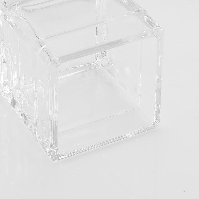 Indecor Home Glass Cotton Jar Holder 2 Pack– Matte Black Lid, Elegant Bathroom Storage Canister for Qtips, Cotton Balls, Floss, Makeup Organizer, Vanity & Bathroom Organization - ModernBath