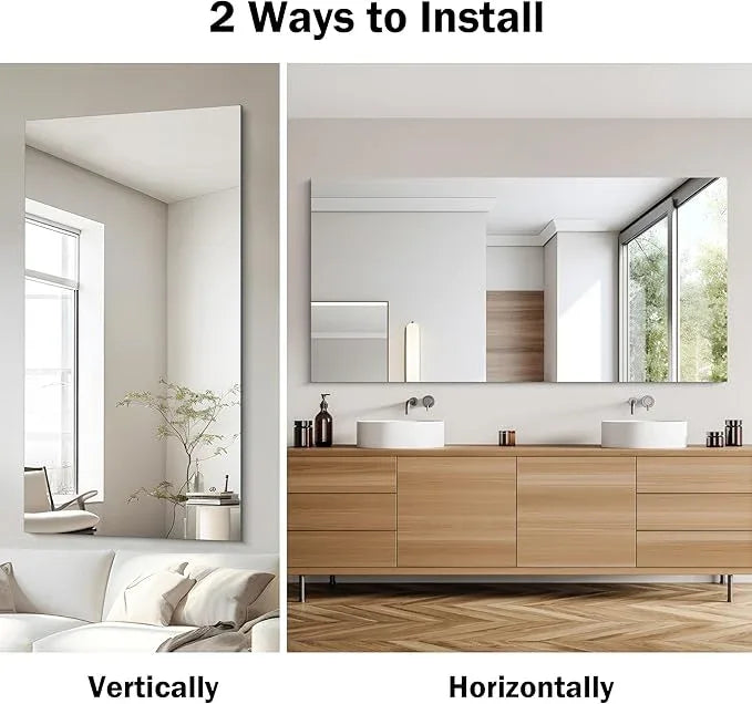 CILIBER Frameless Mirror, 30x60 Inch Large Bathroom Mirrors for Wall, Upgraded Shatterproof Rectangle Vanity Mirror Over Sink with Polished Edge for Bathroom,Bedroom,Living Room and Entryway - ModernBath