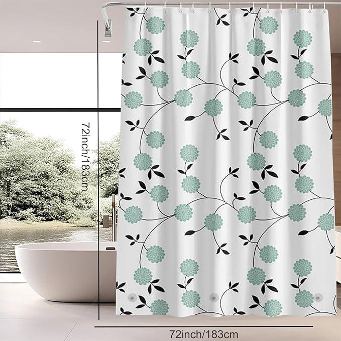 TIKABC Shower Curtain Liner, 4G PEVA Shower Liner, Plastic Waterproof Shower Curtains, 72x72 inch with Grommet Holes 3 Magnetic Weights - ModernBath
