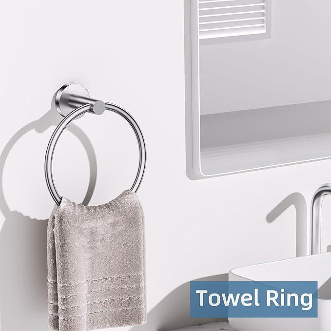 Brushed Nickel Towel Bar Bathroom Hardware Accessories Set, 10 Pieces Upgraded Toilet Paper Holder 23.6 Inch Towel Rack for Bathroom Wall Mounted Stainless Steel Bathroom Set - ModernBath
