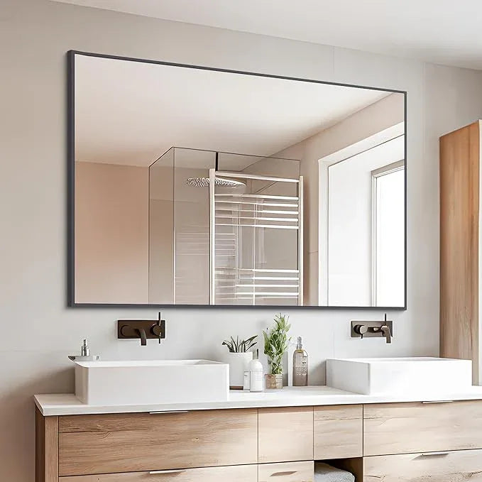 DESBING Black Bathroom Mirror for Wall, 30x40 Inch Rectangle Mirrors with Metal Frame, Modern Vanity Wall Mirror Decor for Entryway Hangs, Bathroom, Living Room Horizontal or Vertical - ModernBath