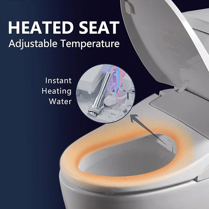 Bejoan X1 Electric Bidet Seat for Elongated Toilets with Remote Control- Electronic Heated Toilet Seat with Endless Warm Water and Multifunctional Wash Functions，White，Easy Installation - ModernBath