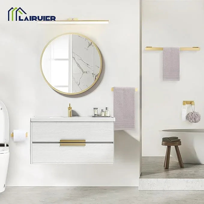 Brushed Gold Bathroom Hardware Set, 4-Piece Bath Towel Bar Set SUS304 Stainless Steel Towel Rack Set for Bathroom, 23.6 inches Bathroom Towel Holder Set Wall Mounted - ModernBath