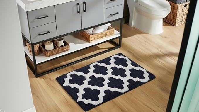 C23 Luxury Bathroom Rugs, Bath Mat - 20"x32" & 16"x24", 2200 GSM Tufted Cotton Bathroom Mat, Ultra-Absorbent Quick Dry Heavyweight Non-Slip Bathmat, Thick Soft Plush Machine Washable Bath Rug - 2 Pack - ModernBath