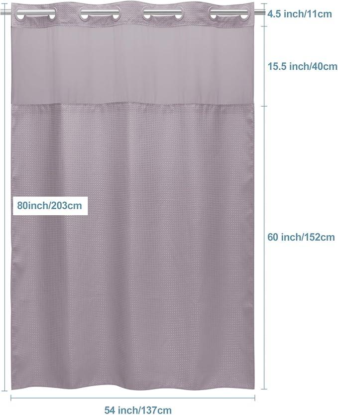 EUTXL Lavender Stall No Hook Shower Curtain with Snap in Liner,230GSM Waffle Weave Shower Curtains for Bathroom,54W x 80H - ModernBath