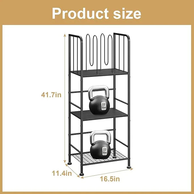 Towel Rack Free Standing 3-Tier M-Shaped Detachable Dividers, Durable Metal Holder, Pool Towel Rack, Space-Saving Towel Storage Organizer, Modern Bath Towel Shelf for Home, Poolside, Black - ModernBath