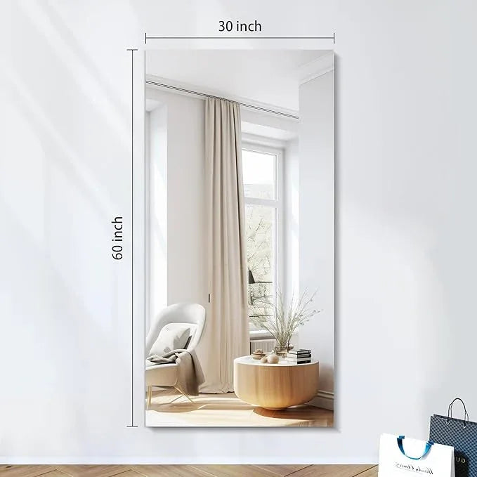 KOCUUY Large Frameless Mirror, 60x30 Inch Rectangle Bathroom Vanity Mirror for Over Sink, Upgraded Shatterproof Unframed Design for Bedroom, Living Room, Entryway - ModernBath