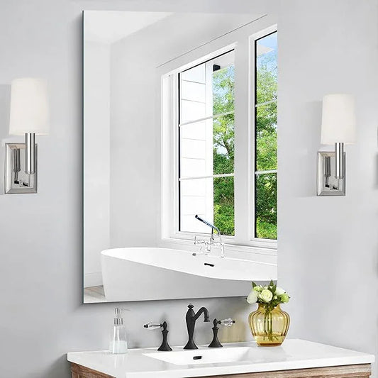 CILIBER Frameless Mirror, 24x36 Inch Bathroom Mirror for Wall, Rectangle Bathroom Vanity Mirrors with Polished Edge, Hangs Horizontally or Vertically for Bathroom, Bedroom and Living Room - ModernBath
