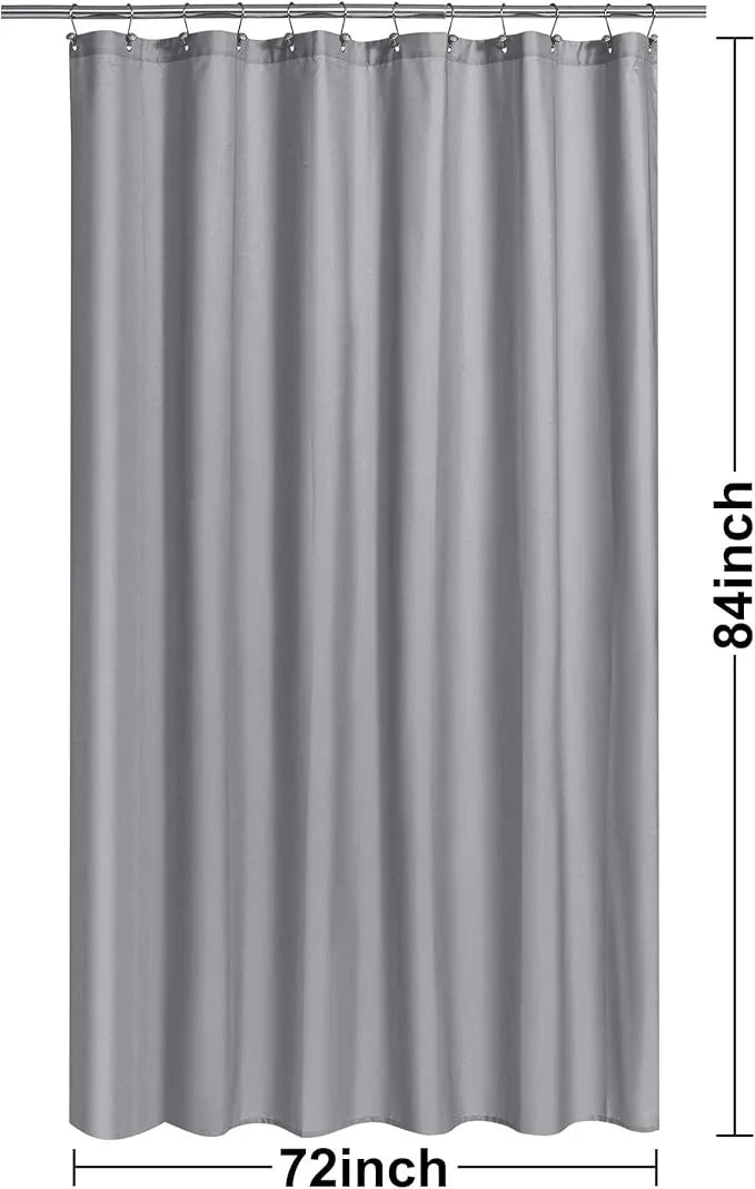N&Y HOME Fabric Shower Curtain or Liner Extra Long 72 x 84 Inches - Hotel Quality, Machine Washable - Gray, 72x84 - ModernBath